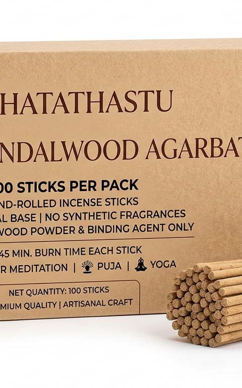 Natural Sandalwood Agarbatti — 100 Sticks